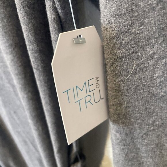 Time & Tru Dress Women’s Size XXL Gray Long Sleeve Pullover MIDI NWT Belt - Picture 5 of 8